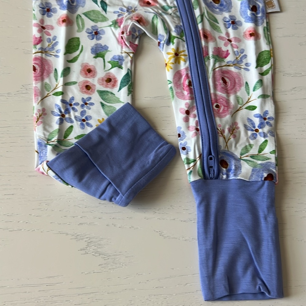 Toast + Jams spring Garden Floral Convertible Romper Coverall 12-18 months - Picture 5 of 8